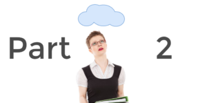 Businesswoman looking at a cloud - part 2